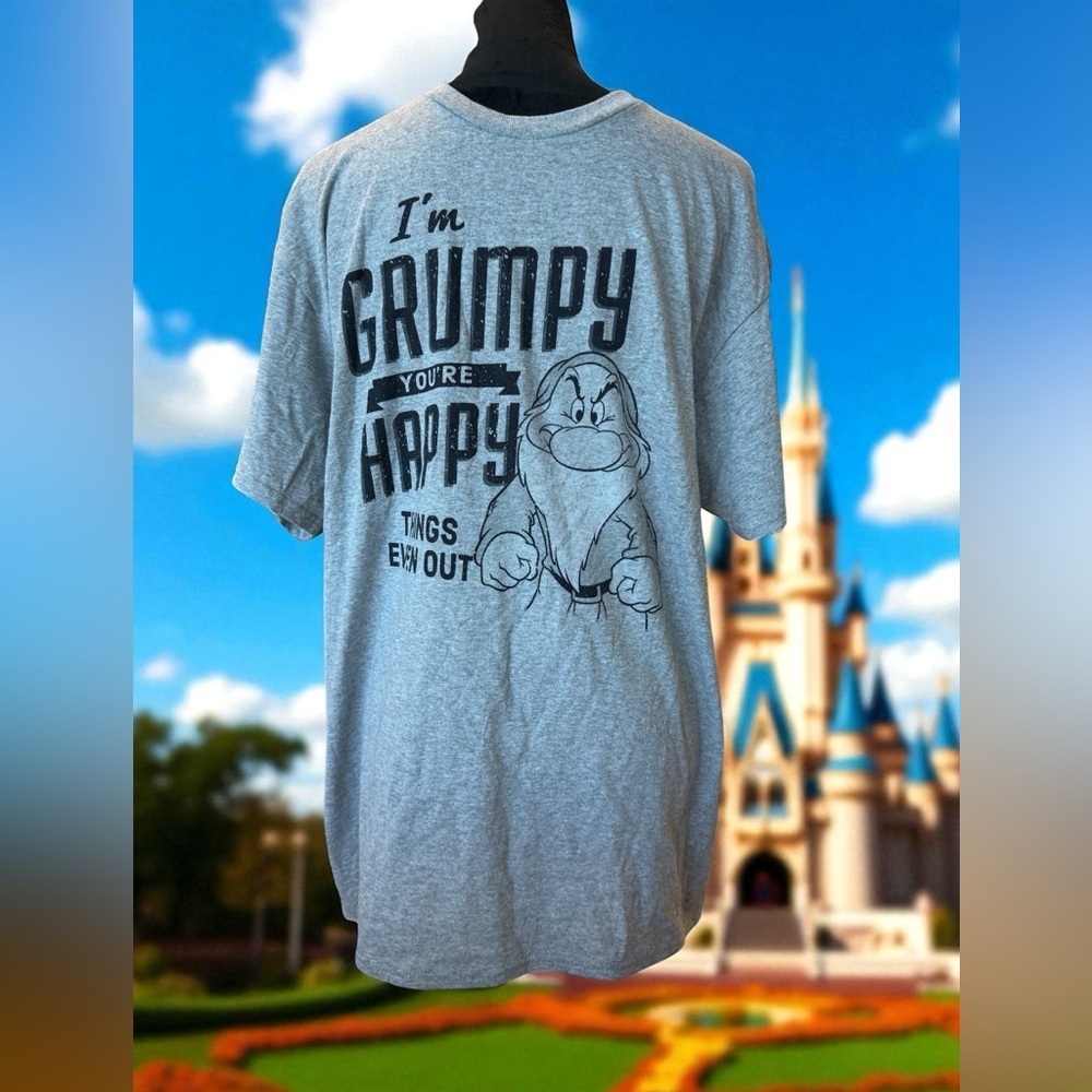 Disney Gray Grumpy Logo T-Shirt‎